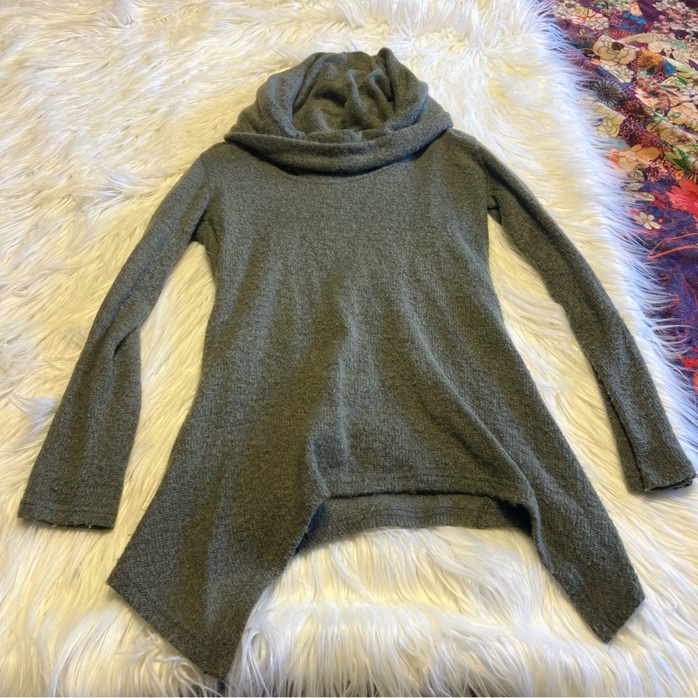 Cozy Gray Cowl Neck Sweater